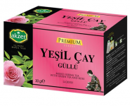 Akzer Premium Güllü Yeşil Çay Bardak Poşet 20 Adet resim