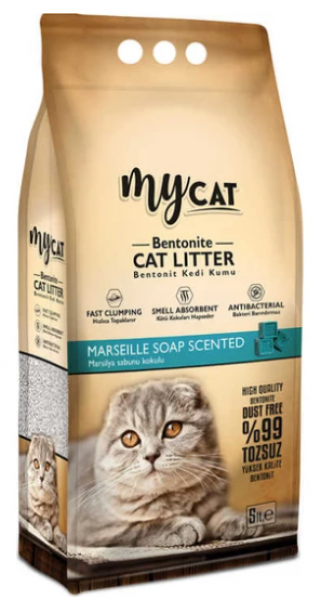 MyCat Mycat Bentonit Kalın Taneli Marsilya Sabun Kokulu 5 lt Kedi Kumu