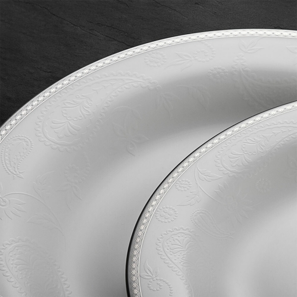 Bernardo Silver Paisley 100 Parça Yemek Takımı