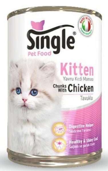 Single Tavuklu Yavru 415 gr Kedi Maması