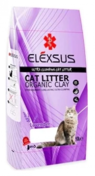 Elexsus Lavanta Kokulu İnce Taneli Doğal 10 lt Kedi Kumu