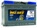 İnci Akü AGM LEO 12V 70Ah resim
