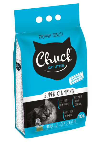 Chuck Marsilya Sabunlu Kalın 10 lt Kedi Kumu (Kalın Taneli)