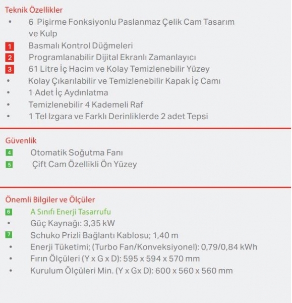 Termikel BO S6445 I Ankastre Fırın