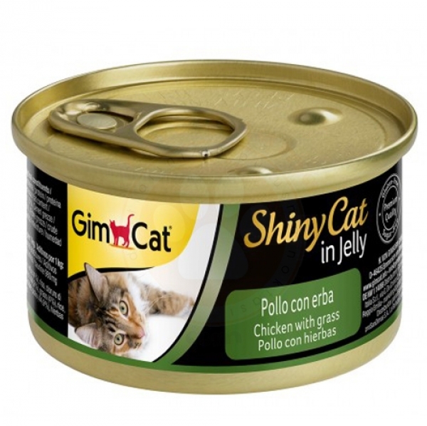 Gimcat ShinyCat Tavuk Etli Çimenli Jöleli 70 gr Kedi Maması