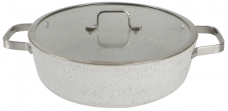 Porland Bianco Granit Basık Tencere 28 cm