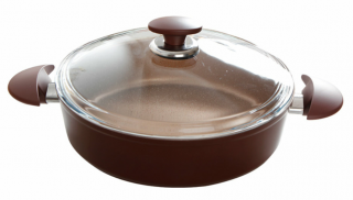 Porland Grena Bordo Granit Basık Tencere 28 cm