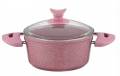 Taç Aksu Extra Pembe Granit Derin Tencere 28 cm resim