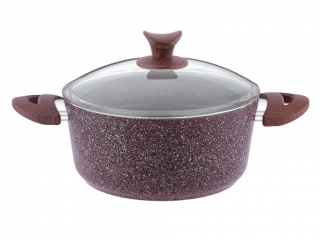 Taç Aksu Extra Mürdüm Granit Derin Tencere 22 cm