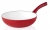 Taç Kırmızı Beyaz Seramik Wok Tava 28 cm