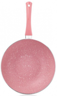 Taç Aksu Extra Pembe Granit Wok Tava 28 cm