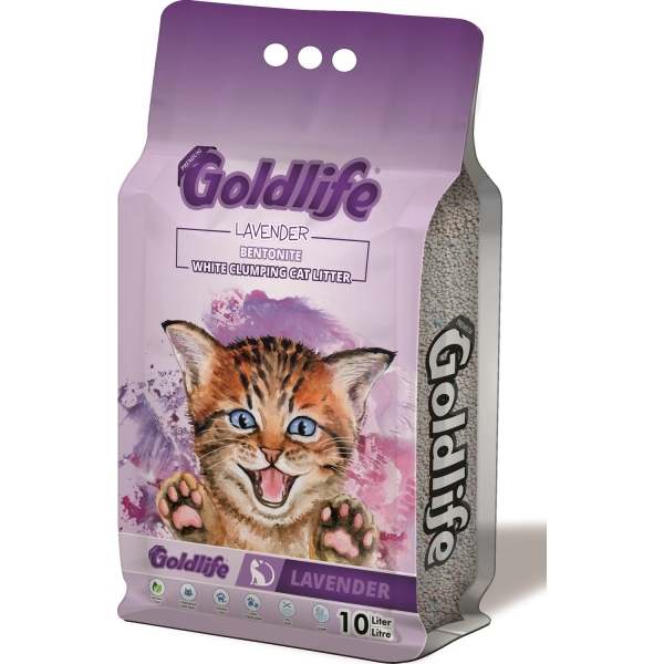 Goldlife Lavanta Kokulu Bentonit İnce Taneli 10 lt Kedi Kumu (İnce Taneli)
