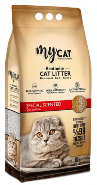 MyCat Mycat Kalın Taneli Bentonit Özel Parfüm Kokulu 10 lt Kedi Kumu