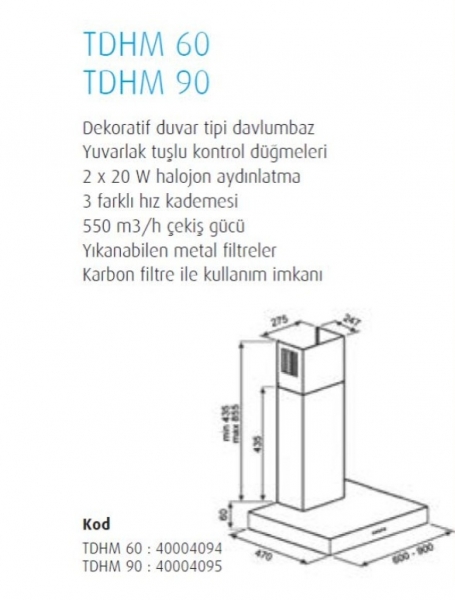 Teka Thor TDHM 60 T Davlumbaz
