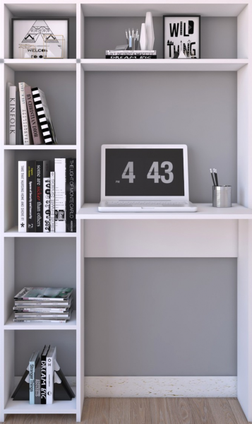 Platinreyon Tek Kitaplıklı Çalışma Masası (108 cm)