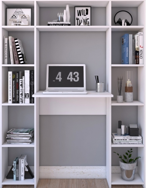 Platinreyon Çift Kitaplıklı Çalışma Masası (140 cm)