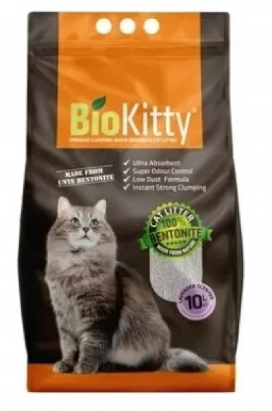 Biokitty Lavanta Kokulu İnce Taneli Tozsuz Doğal Bentonit 10 lt Kedi Kumu (İnce Taneli)