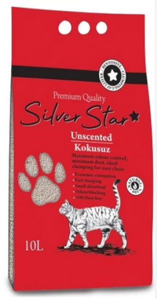 Silver Star Naturel Kokusuz İnce Taneli Topaklaşan 10 lt Kedi Kumu
