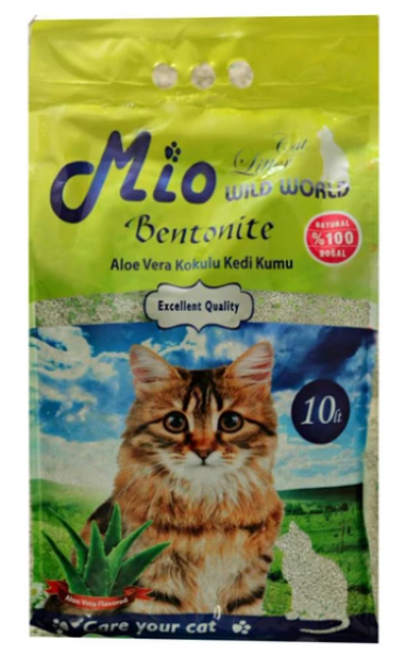 Mio Bentonit Aleo Vera Kokulu İnce 10 lt Kedi Kumu