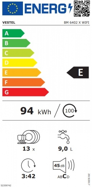 Vestel BM 6402 X WIFI Bulaşık Makinesi