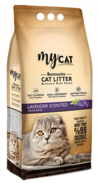 MyCat Mycat Bentonit Kalın Taneli Lavanta Kokulu 10 lt Kedi Kumu (Kalın Taneli)