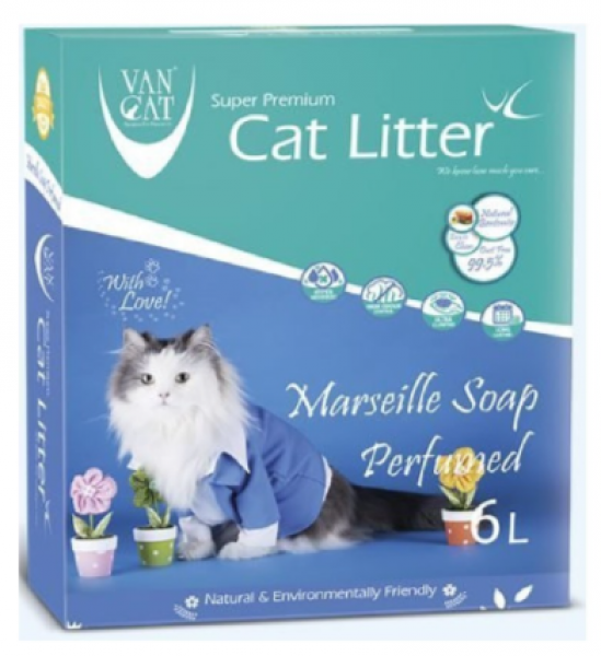 Vancat Marsilya Sabun Kokulu Topaklaşan 6 lt Kedi Kumu