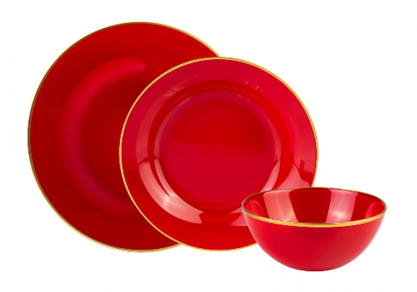 Karaca Retro 18 Parça Yemek Takımı (Kırmızı)