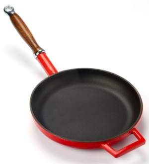 Lava Döküm Ahşap Kızartma Tavası 24 cm