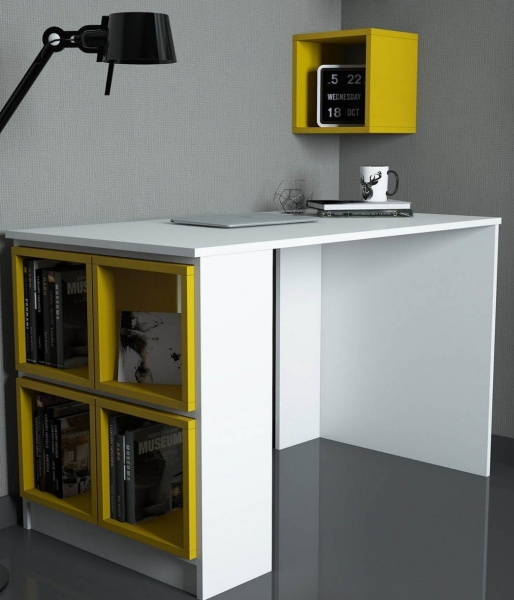 Variant Box Çalışma Masası (Sarı / Beyaz)