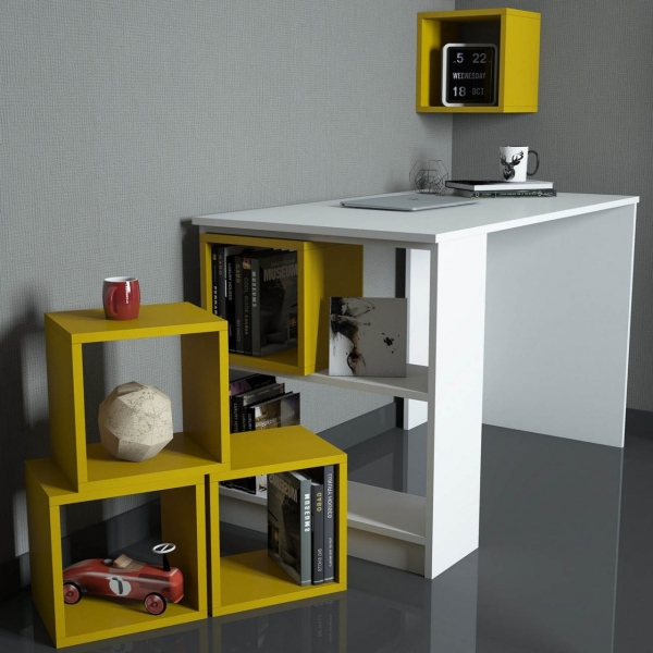 Variant Box Çalışma Masası (Sarı / Beyaz)
