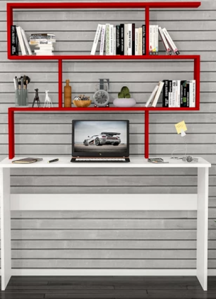 Moonlife Kaya Çalışma Masası (Kırmızı / Beyaz)