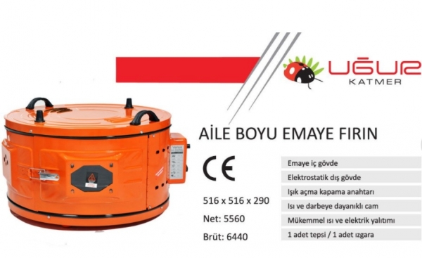 Uğur Katmer Uğur Aile Boyu Tek Tepsili Turuncu Davul Fırın