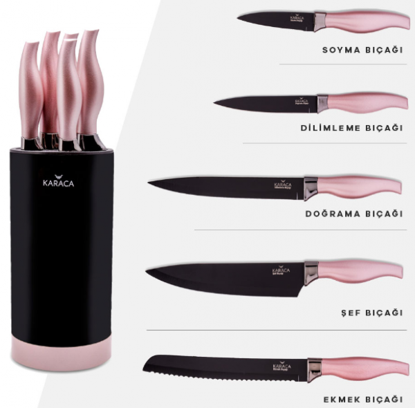 Karaca Rosegold Standlı Bıçak Seti 6 Parça
