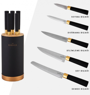 Karaca Woodland Black Standlı Bıçak Seti 6 Parça