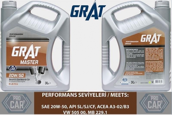 Grat Master 20W-50 Motor Yağı (3 litre)
