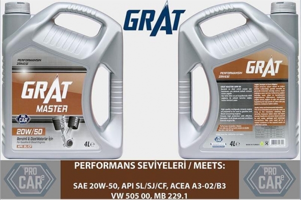Grat Master 20W-50 Motor Yağı (4 litre)
