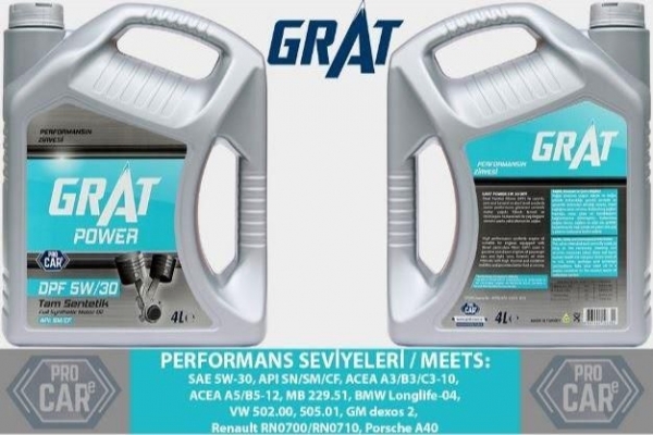 Grat Power DPF 5W-30 Motor Yağı (4 litre)