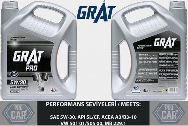 Grat Pro 5W-30 Motor Yağı (4 litre)