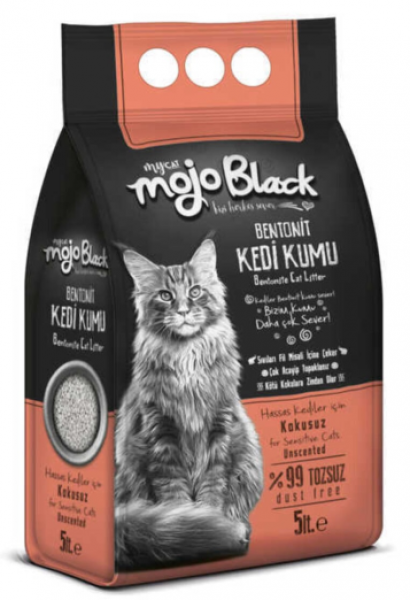 MyCat Mycat Mojo Black Bentonit Kokusuz İnce 5 lt Kedi Kumu