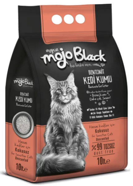 MyCat Mycat Mojo Black Bentonit Kokusuz İnce 10 lt Kedi Kumu