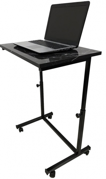 İrem Y Ayarlı Laptop Masası (Siyah Mermer)