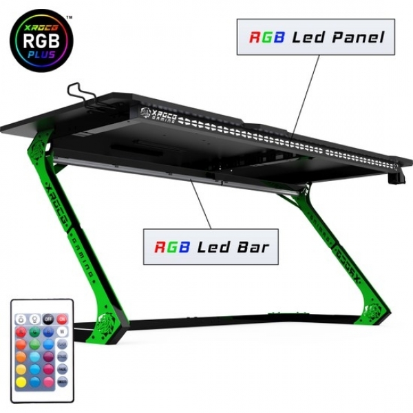 Xrocg Gaming S-115 RGB Oyuncu Masası (Yeşil / Siyah)