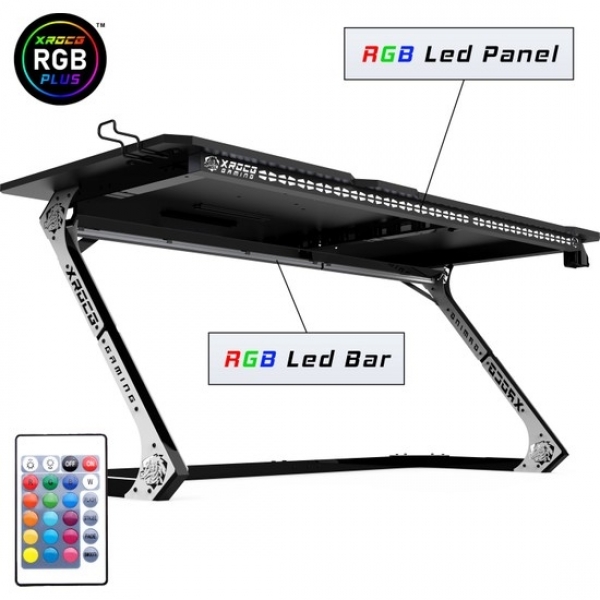 Xrocg Gaming S-115 RGB Oyuncu Masası (Beyaz / Siyah)