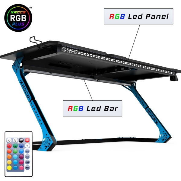 Xrocg Gaming S-115 RGB Oyuncu Masası (Mavi / Siyah)
