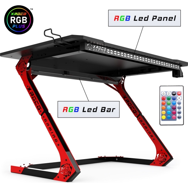 Xrocg Gaming S-115 RGB Oyuncu Masası (Siyah / Kırmızı)