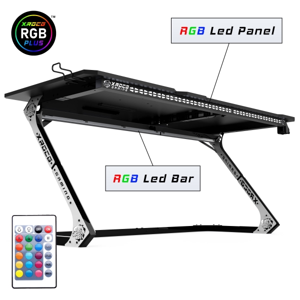 Xrocg Gaming M-172 RGB Oyuncu Masası (Beyaz / Siyah)