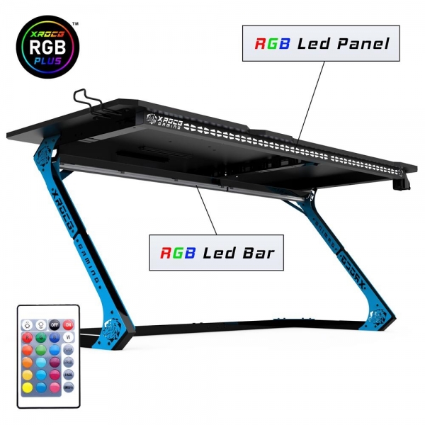 Xrocg Gaming M-172 RGB Oyuncu Masası (Mavi / Siyah)