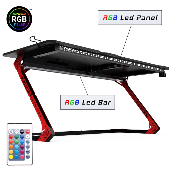 Xrocg Gaming M-172 RGB Oyuncu Masası (Siyah / Kırmızı)