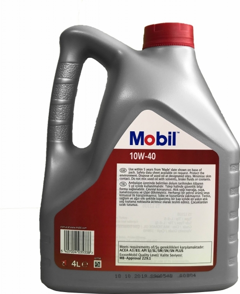 Mobil 10W-40 Motor Yağı (4 litre)