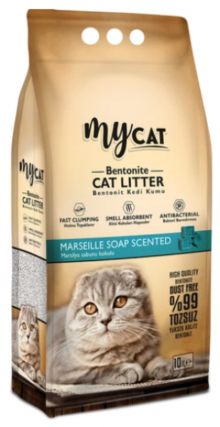 MyCat Mycat Bentonit Kalın Taneli Marsilya Sabun Kokulu 10 lt Kedi Kumu
